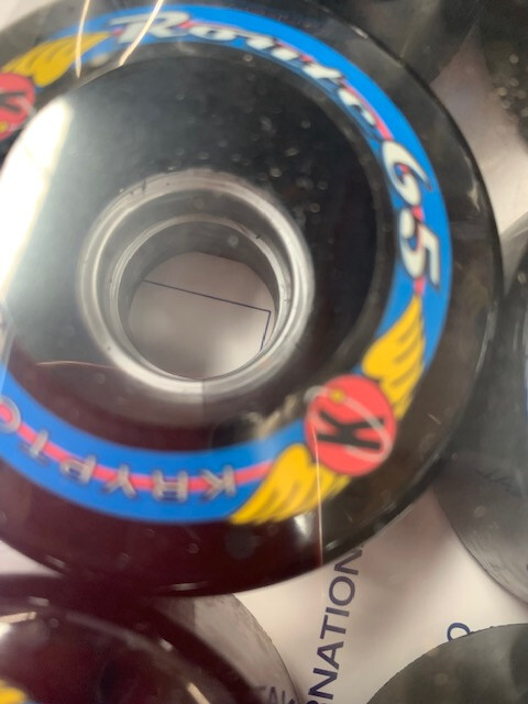 Kryptonics Route 65 skateboard roller skate outdoor wheels black 8 pack NEW