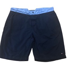 Tommy Hilfiger Mens Size XL Swim Trunks Mesh Liner Navy Blue Board Shorts
