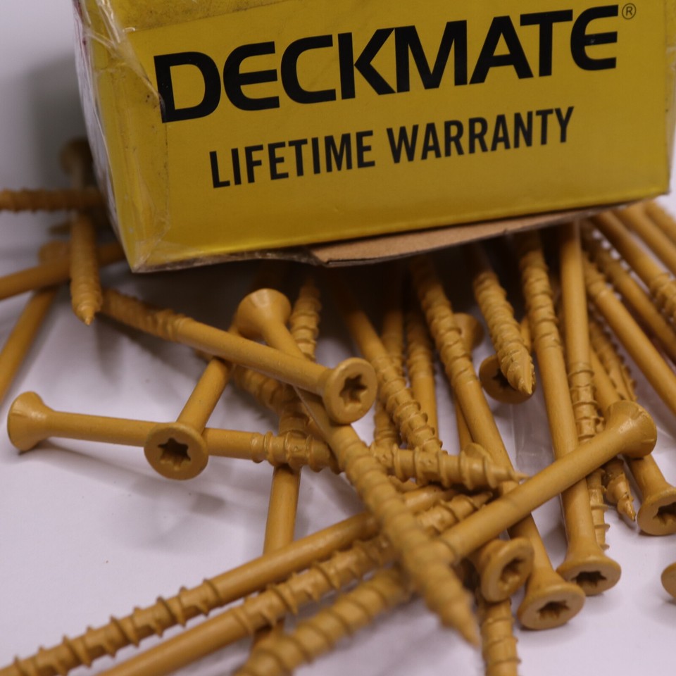 (37Pk) Deckmate FlatHead Wood Deck Screws Tan Exterior 9 x 3" eBay