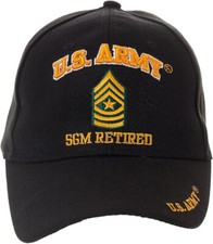Officially Licensed US Army SGM Retired BLACK Baseball Cap HAT LICENSED