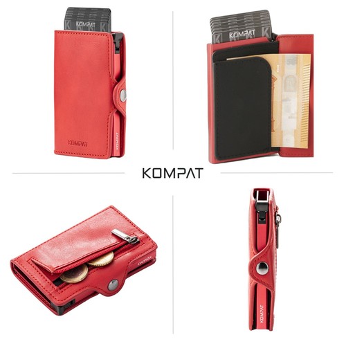 Porta Carte di Credito RFID Portafoglio Uomo Slim Portafoglio Piccolo Sottile - Foto 79 di 83