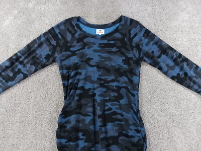 Sundry Womens Shirt Dress 2 Blue Camouflage Long Sleeve Viscose Blend | eBay