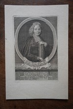 LOUIS ELLIES DU PIN (1657-1719) PORTRAIT ENGRAVING 18th century  PARIS