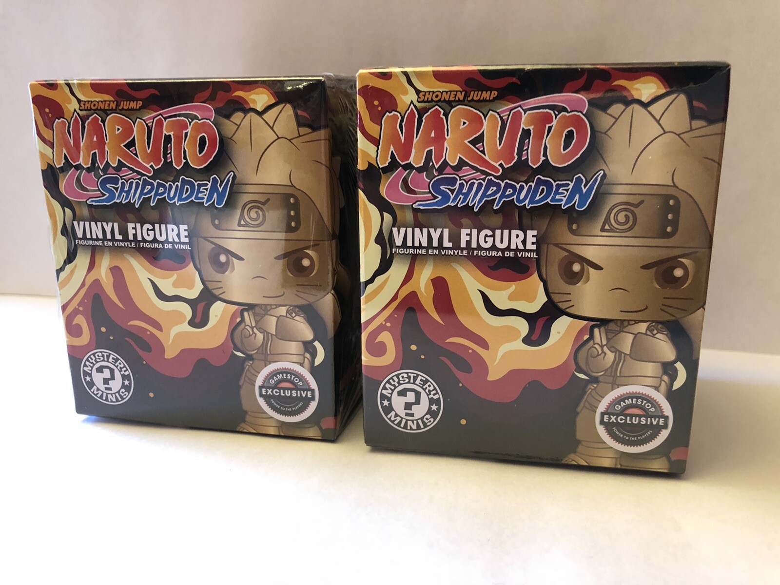 2 x Gold Naruto EXCLUSIVE RARE Vinyl Mystery Mini Figure Shippuden Golden Sealed