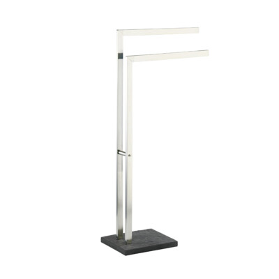 WENKO Handtuch Halter Ständer Stange Kleider Slate Rock Edelstahl Bad Gäste WC
