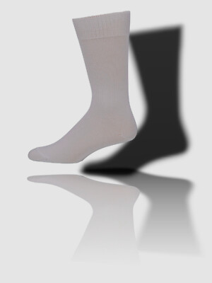 mens white cotton dress socks Dr. Comfort Essentials Cotton Dress Below Knee Socks 15-20mmHg White S