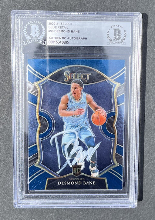 DESMOND BANE SIGNED 2020-21 SELECT RETAIL BLUE PRIZM RC #90