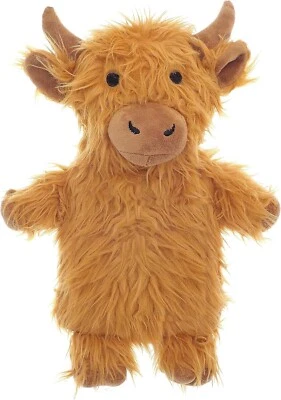 OLIVIA ROCCO Highland Cow Hot Water Bottle with Soft Plush Fleece Cover Winter Warm