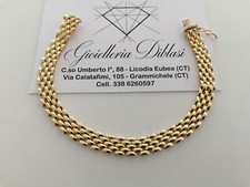 BRACCIALE Uomo Donna Unisex ORO GIALLO 18 Kt 750% Modello Maglia CARTIER 5 Fili