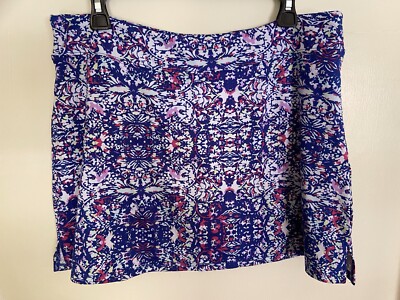Colorado Tranquility Women's Large Blue/Pink/White Print Stretch Skort~Large~EUC
