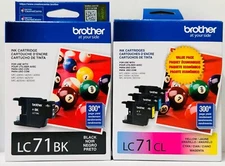 New Genuine Brother LC71 Black Cyan Magenta Yellow Ink Cartridges Box MFC-J430W