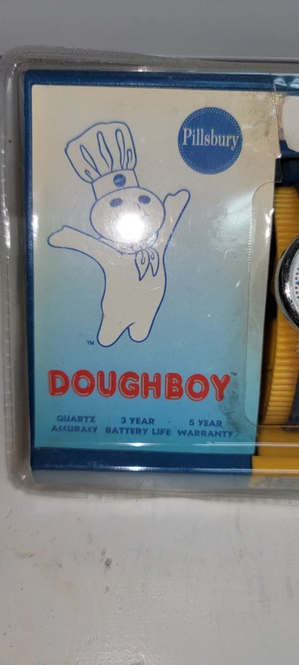 Vintage 1997 Pillsbury Doughboy Poppin' Fresh Blue Quartz Watch Star NOS - Image 2 of 4