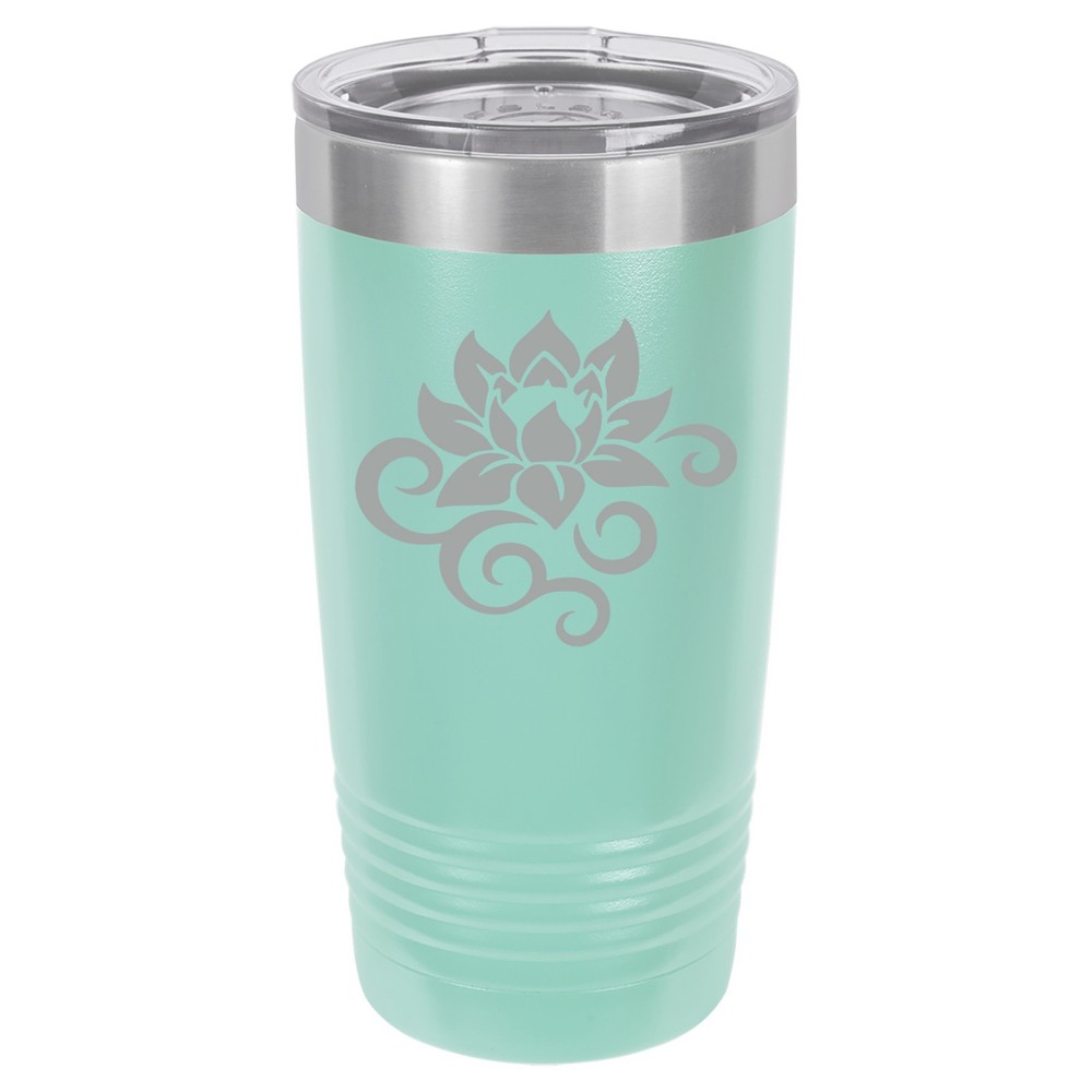 20oz 30oz Vacuum Insulated Stainless Steel Travel Mug with Lotus Flower Scroll Design