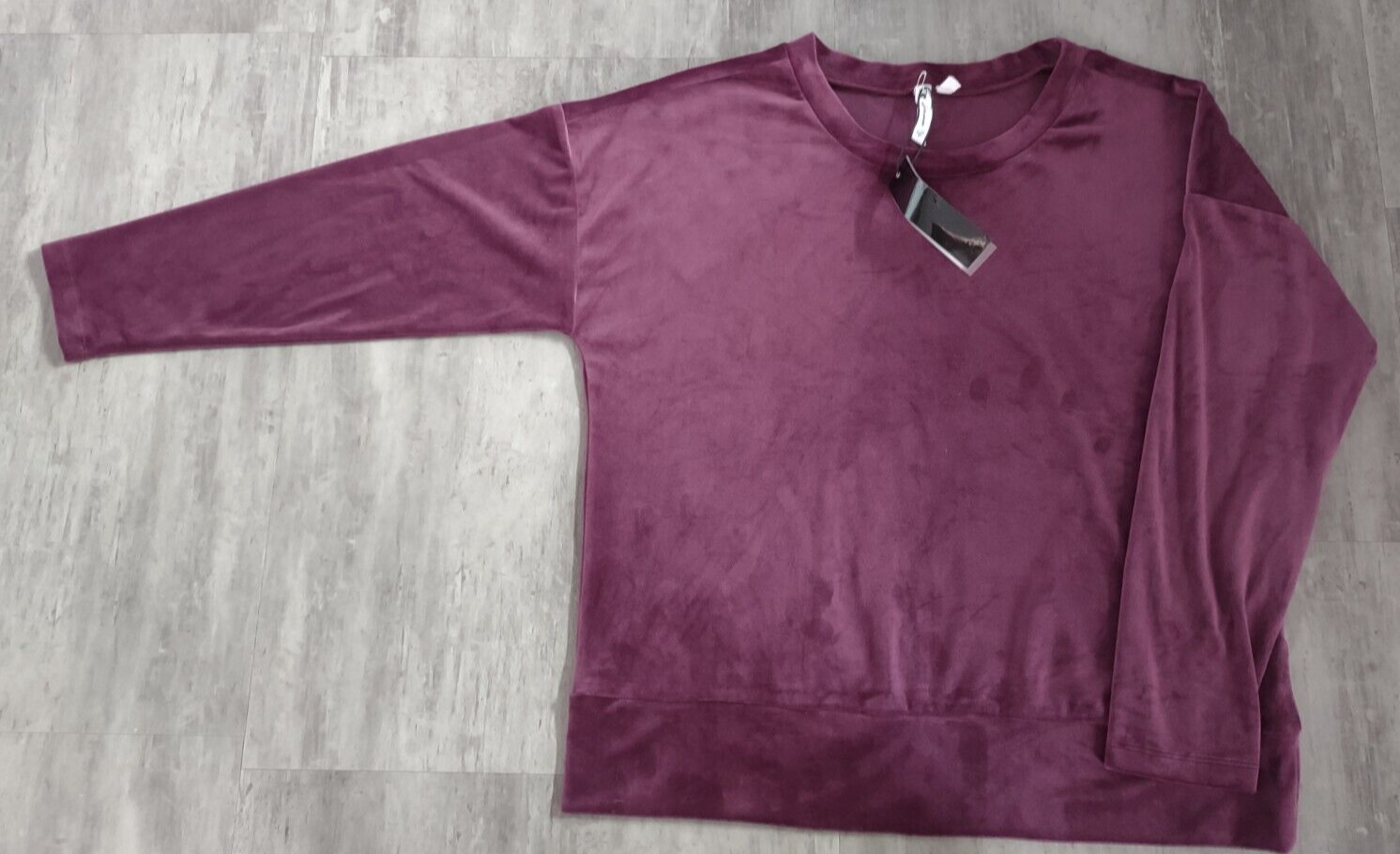 CABLE & GAUGE SPORT Burgundy Velour Lounge Set Sweatshirt & Jogger