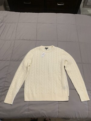 Todd Snyder Lambswool Cableknit Sweater White SZ M