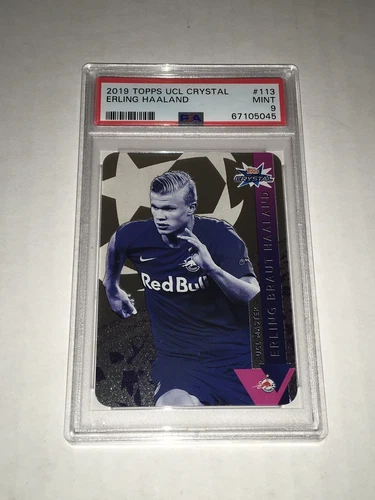2019 Topps UCL Soccer Crystal #113 Erling Haaland RC Rookie PSA 9 MINT MNM045