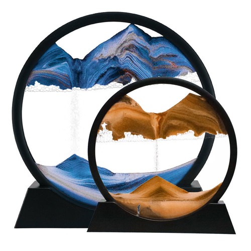 3D Hourglass Moving Sand Art Picture Glass Deep Sea Sandscape Quicksand Painting