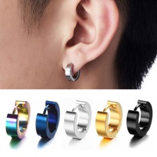 Surgical Steel Hoop Earring for Men Women Round Huggie Earrings Ear Piercings