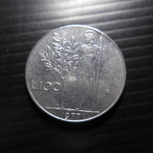 N24.148 pièce monnaie Republica Italiana L 100 lire 1977 métal gris Europe - Imagen 14 de 15