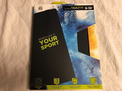 M-Edge Folio Plus Universal Tablet Case Fits 9-10'' Devices Black Brand New