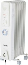 Warmlite Oil Filled Radiator with Timer, WL43003YTW 1500W 7 Fin Tall in White