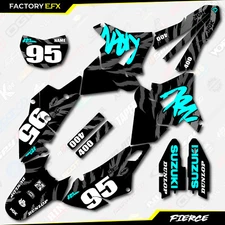 Black & Cyan Fierce Polisport Restyle Graphics Kit fits Suzuki Drz400 Drz400sm
