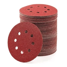120 PACK 5" Sanding Disc 40 60 80 120 150 240 Grit 8Hole Hook and Loop Sandpaper