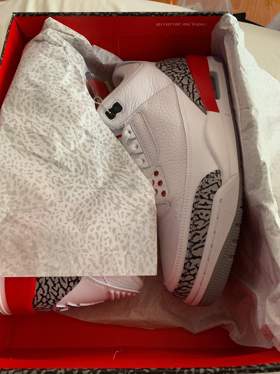 エア ジョーダン 3 レトロ WHITE/FIRE RED-CEMENT Air Jordan 3 Retro 136064 116 White/Fire Red-Cement Grey | eBay