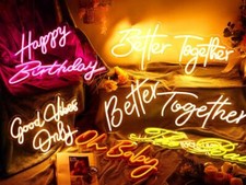 Free Design Custom Neon Signs Night Light Wall Mount Wedding Decor Bride Room