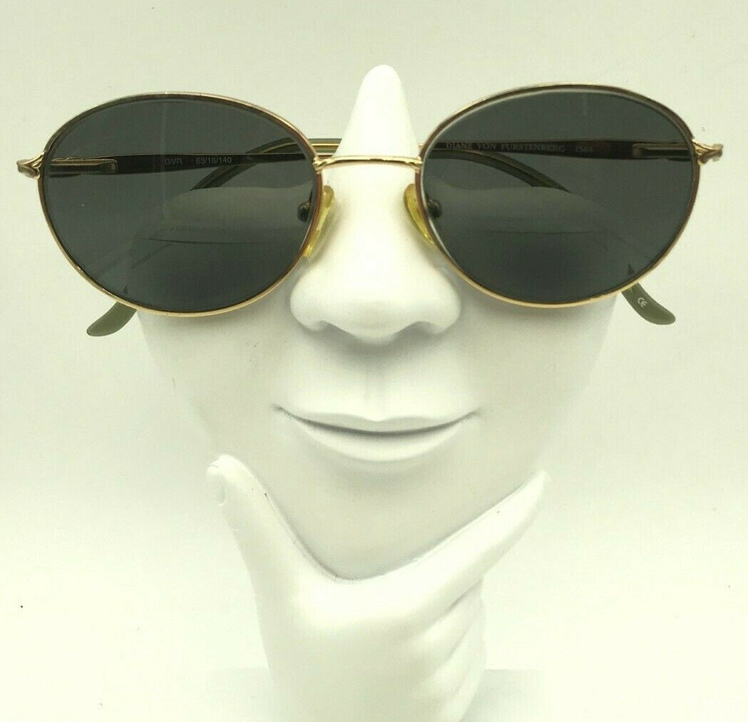 Vintage Diane Von Furstenberg 1565 Pink Gold Metal Oval  display picture 2