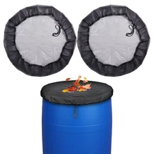 2 Pcs Mesh Cover for Rain Barrel with Drawstring Water Collection Buckets Cov...