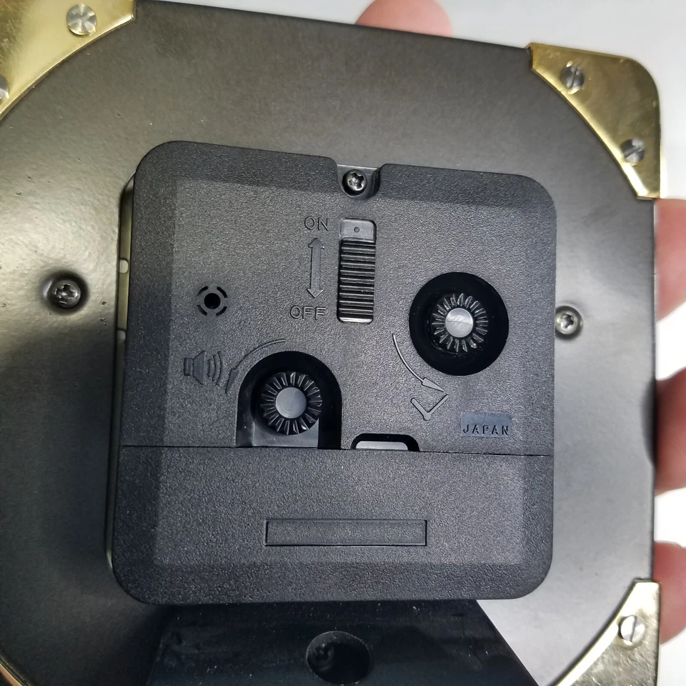 Bulova Square Alarm Desk Clock Aviation Aeronautical Theme Industrial Steampunk  - Image 4 of 4