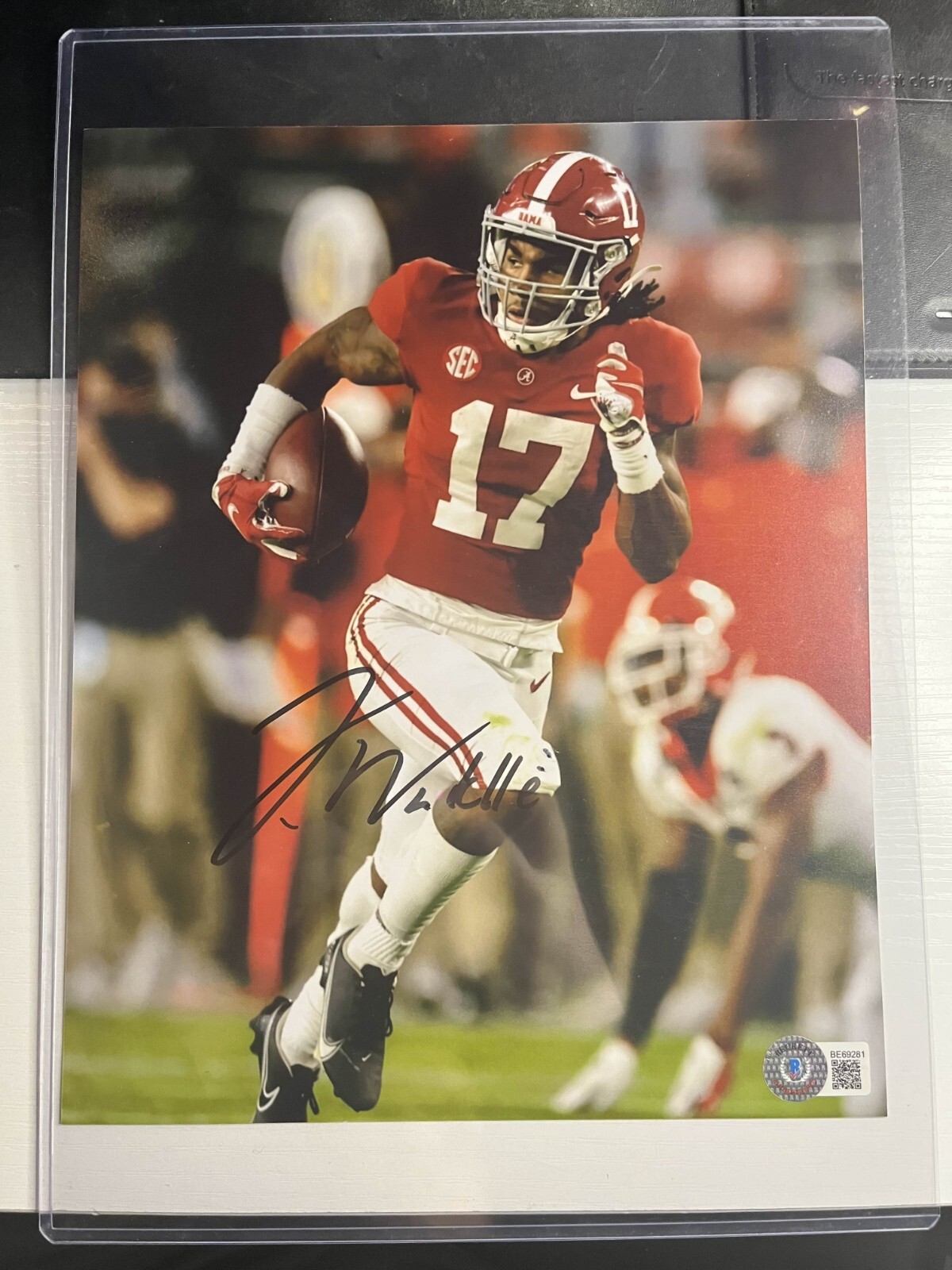 Jaylen Waddle Autographed Signed Alabama Crimson Tide 8x10 Football Photo Beckett Certified 
