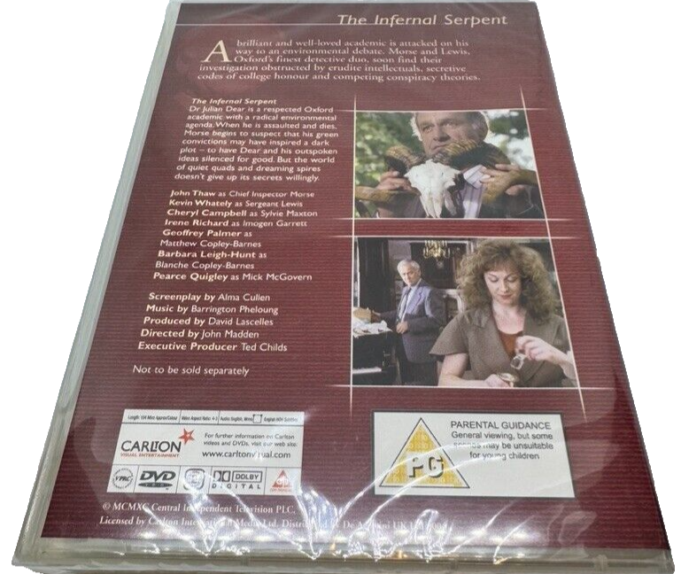 Inspector Morse Episode 12 The Infernal Serpent DVD New and Sealed