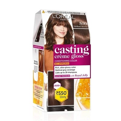 L'Oreal Paris Casting Creme Gloss Hair Color Darkest Brown 300, 87.5g+72ml _