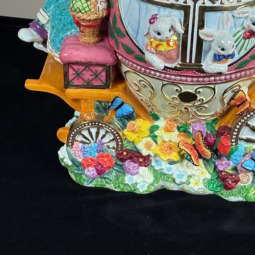Vtg Retired Christopher Radko Dapper Hare Spring Carriage Cookie Jar 2003 Easter - Picture 17 of 19