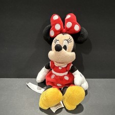 Disney Minnie Mouse Plush Stuffed Animal Red Polka Dot Dress Bow Yellow Shoes