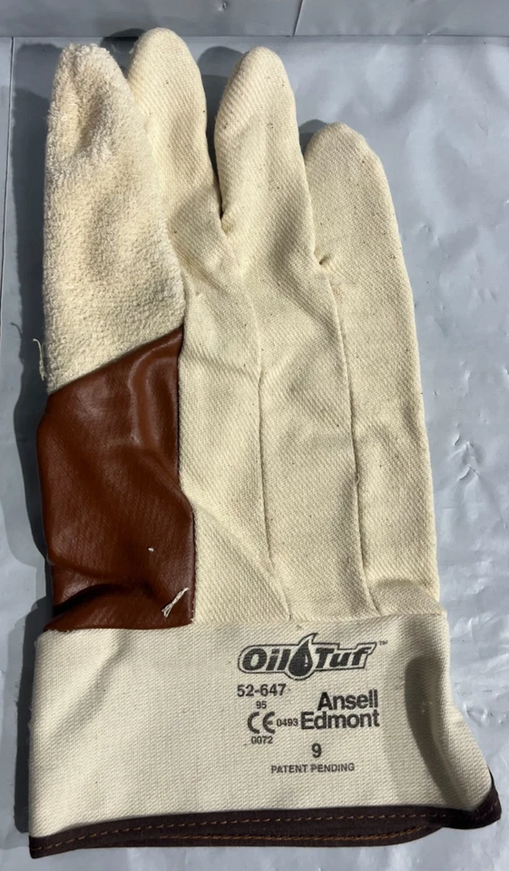 Guantes de trabajo de construcción protectores de lona de tela de rizo de algodón duraderos 12 PR GRANDES Foto 2 de 3