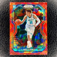 LAMELO BALL RC Rookie RED Cracked Ice 2020-21 Prizm Basketball Card #278 HORNETS