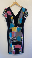 Joseph Ribkoff 231039 Geometric V Neck Sheath Dress Size 8US 10UK NWOT