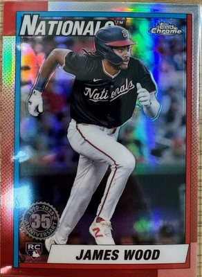 2025 Topps Chrome 35th Anniversary James Wood Rookie Card RC #90CB