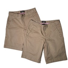 Lands End Kids Khaki Shorts Size 16 School Uniform Casual Stretch Cotton Blend