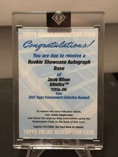 2025 TOPPS TRANSCENDENT #TCRSA-JWI JACOB WILSON RC RKE SHOWCASE AUTO REDEMPTION