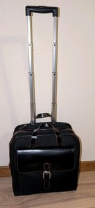 Jack Georges Vertical Rolling Laptop Briefcase Black bag leather black business