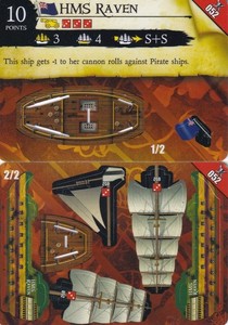 WizKids Pirates of the Caribbean #052 HMS Raven (Common) ship new and unpunched
