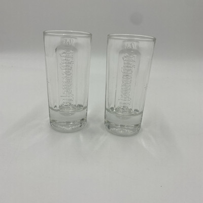 2 Jägermeister Shotgläser Longdrink Gläser 4cl Relief Bar Cocktail Werbung