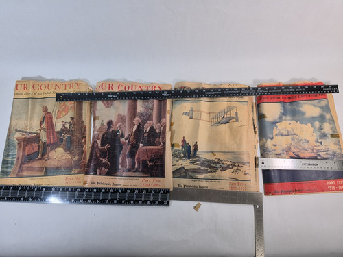 1949 "Our Country" Philadelphia Inquirer 4-Part US History Supplement Set
