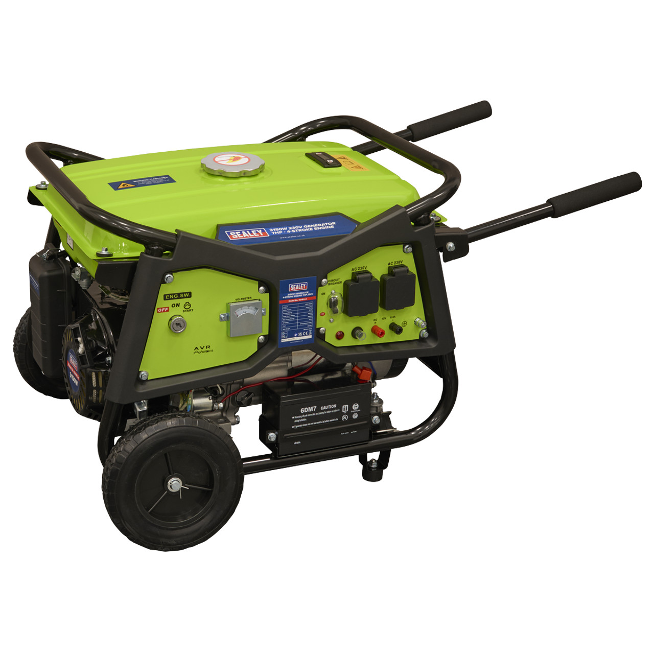 Sealey 3150W Generator 4-Stroke Engine 7hp 230V