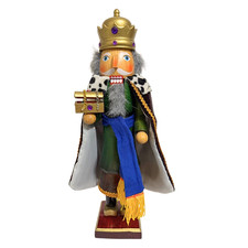 Vintage Timeless Treasures 15  Deluxe Wooden Nutcracker King Statue / Figurine