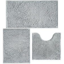 Bathroom Rugs Chenille Bath Mat 3 Piece Set U-Shaped 16"x24" 20"x32" - Super